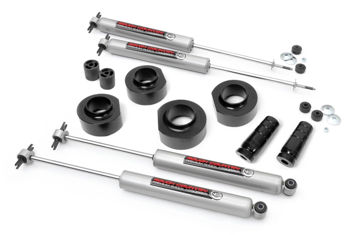 Jeep Wrangler Suspension Lift Kit - Rough Country - N3 - Metallic Silver - '97-'06